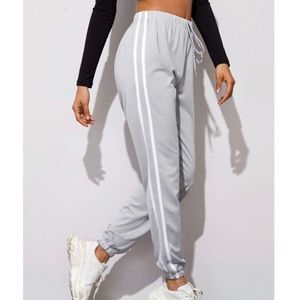 Side Striped Elastic Waist Sweatpants
